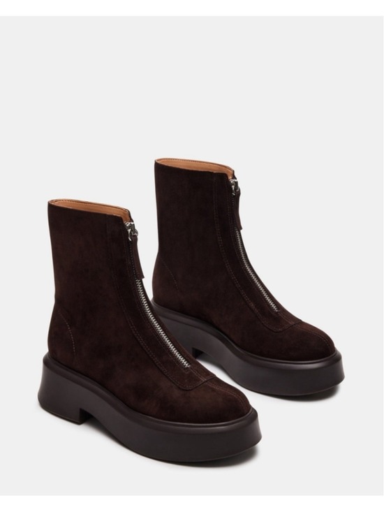 Steve Madden Shoes - Steve Madden Women's Jones Ankle Boots Brown Suede, Lug Zip Moto Size 6.5